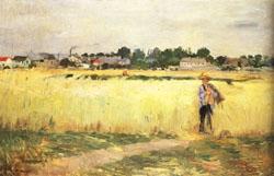 Berthe Morisot In the Wheatfields at Gennevilliers Norge oil painting art